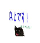 ★りある黒猫2★(デカ文字)～親子編～（個別スタンプ：35）