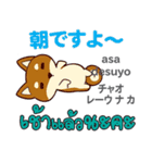 元気な犬日本語タイ語（個別スタンプ：5）