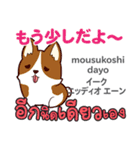 元気な犬日本語タイ語（個別スタンプ：22）