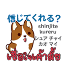 ラブラブ犬日本語タイ語（個別スタンプ：12）