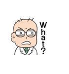 眼鏡坊主白衣野郎（個別スタンプ：4）