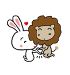 little Q Lion ＆ A-Chu Rabbit- Dating（個別スタンプ：23）