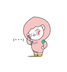 Pink Hood with a pink cheek（個別スタンプ：8）