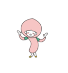 Pink Hood with a pink cheek（個別スタンプ：17）