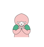 Pink Hood with a pink cheek（個別スタンプ：23）