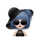 Blue haired cute girl（個別スタンプ：1）