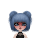 Blue haired cute girl（個別スタンプ：3）