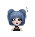 Blue haired cute girl（個別スタンプ：4）