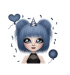 Blue haired cute girl（個別スタンプ：5）