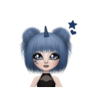 Blue haired cute girl（個別スタンプ：6）