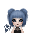 Blue haired cute girl（個別スタンプ：7）