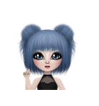 Blue haired cute girl（個別スタンプ：8）