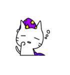 ちょっと不機嫌なしろねこ（個別スタンプ：1）