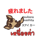 犬の楽しい旅日本語タイ語（個別スタンプ：21）