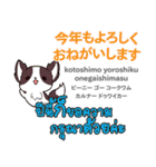 お祝い犬日本語タイ語（個別スタンプ：3）