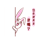 Out window rabbit（個別スタンプ：6）