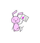 二足歩行のうさぎスタンプ（個別スタンプ：7）