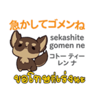 ごめんね犬日本語タイ語（個別スタンプ：15）