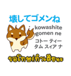 ごめんね犬日本語タイ語（個別スタンプ：16）