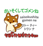 ごめんね犬日本語タイ語（個別スタンプ：21）