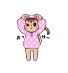 水玉フーディねこ（個別スタンプ：5）