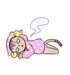 水玉フーディねこ（個別スタンプ：19）