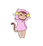 水玉フーディねこ（個別スタンプ：21）