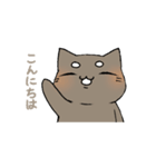 マロ眉ねこの日常会話(？)（個別スタンプ：1）