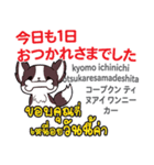 朝昼夜の犬日本語タイ語（個別スタンプ：33）