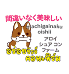 食いしん坊な犬日本語タイ語（個別スタンプ：6）