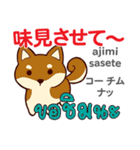 食いしん坊な犬日本語タイ語（個別スタンプ：24）