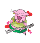 little piggy happy 1 english（個別スタンプ：1）