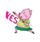 little piggy happy 1 english（個別スタンプ：8）