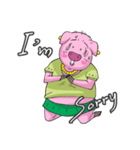little piggy happy 1 english（個別スタンプ：20）