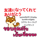 面白い犬日本語タイ語（個別スタンプ：1）