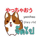 面白い犬日本語タイ語（個別スタンプ：4）