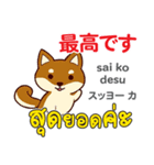 面白い犬日本語タイ語（個別スタンプ：20）