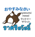 ウサギの毎日 日本語タイ語（個別スタンプ：4）