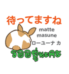 ラブラブウサギ日本語タイ語（個別スタンプ：17）