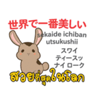 カワイイウサギ日本語タイ語（個別スタンプ：2）