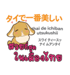 カワイイウサギ日本語タイ語（個別スタンプ：3）