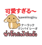 カワイイウサギ日本語タイ語（個別スタンプ：7）