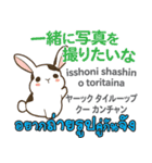 カワイイウサギ日本語タイ語（個別スタンプ：10）
