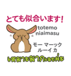 カワイイウサギ日本語タイ語（個別スタンプ：13）