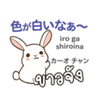 カワイイウサギ日本語タイ語（個別スタンプ：17）