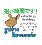 カワイイウサギ日本語タイ語（個別スタンプ：18）