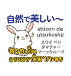 カワイイウサギ日本語タイ語（個別スタンプ：20）