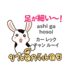 カワイイウサギ日本語タイ語（個別スタンプ：40）