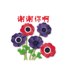 ありがとう花が咲くよ 中国語版（個別スタンプ：9）