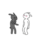 Black And White Bunny（個別スタンプ：7）